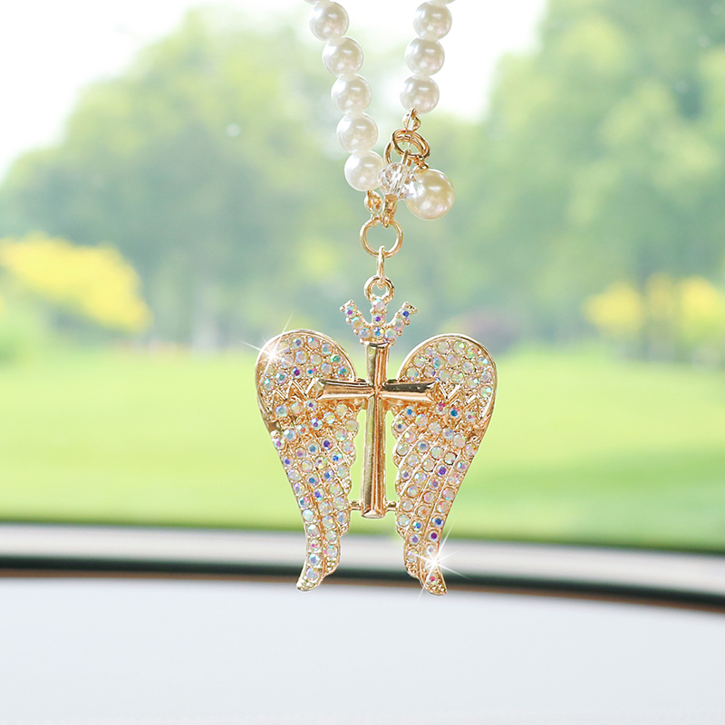 Car Accessories Evil Eye - Creative cute diamond-studded crown angel car