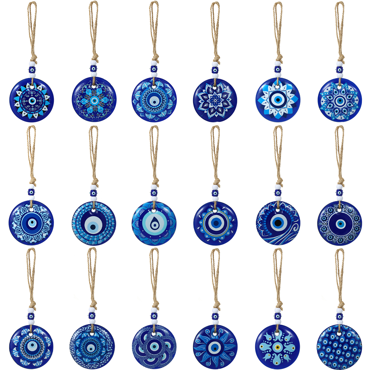 Car Accessories Evil Eye - Vintage Eye Pattern Flower Resin Keychain