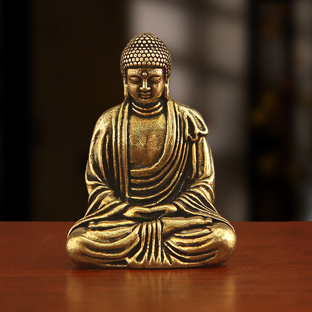 Car Accessories Oman - Mini Brass Tathagata Buddha Statue Buddhist