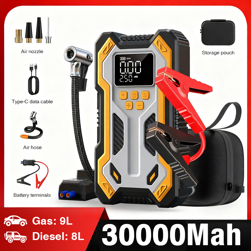 Jump Starter with Air Compress - đánh giá và giá Portable Jump Starter