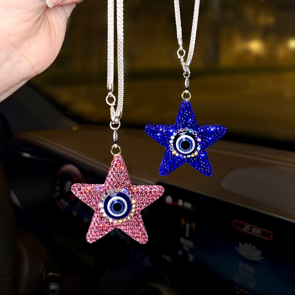 Shining Diamond-Studded Five-P - đánh giá và giá Car Accessories Evil Eye