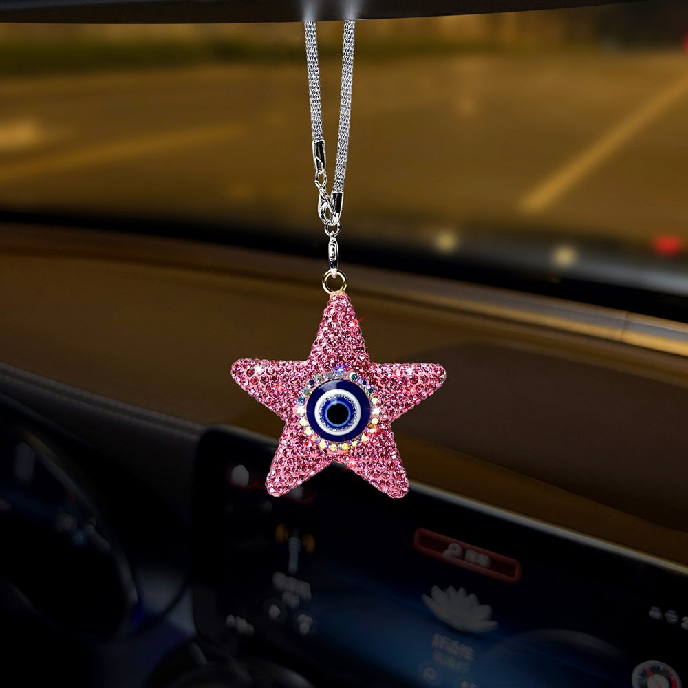 Shining Diamond-Studded Five-P - đánh giá và giá Car Accessories Evil Eye