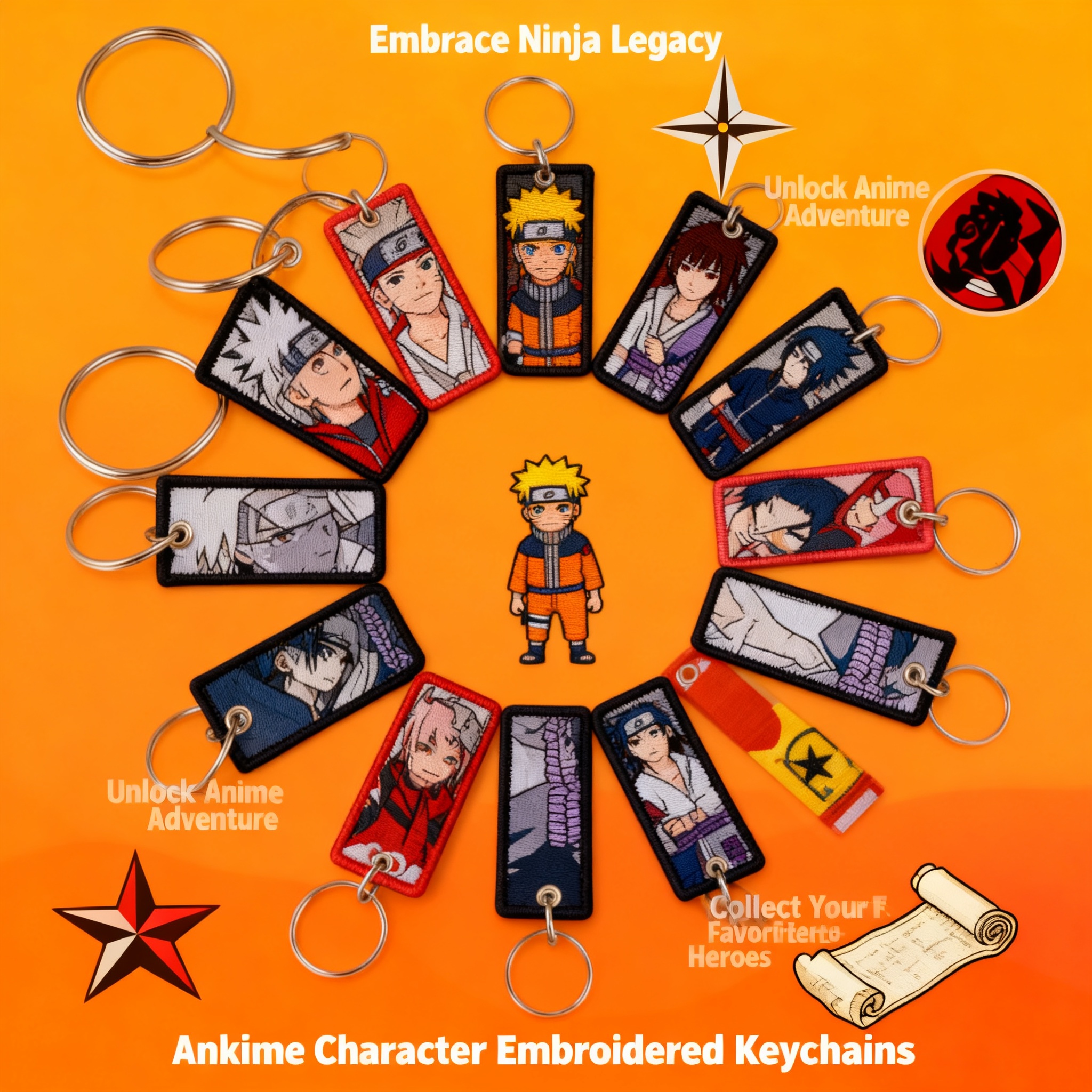 Anime Embroidery Keychain Key  - đánh giá và giá Car Accessories Japanese
