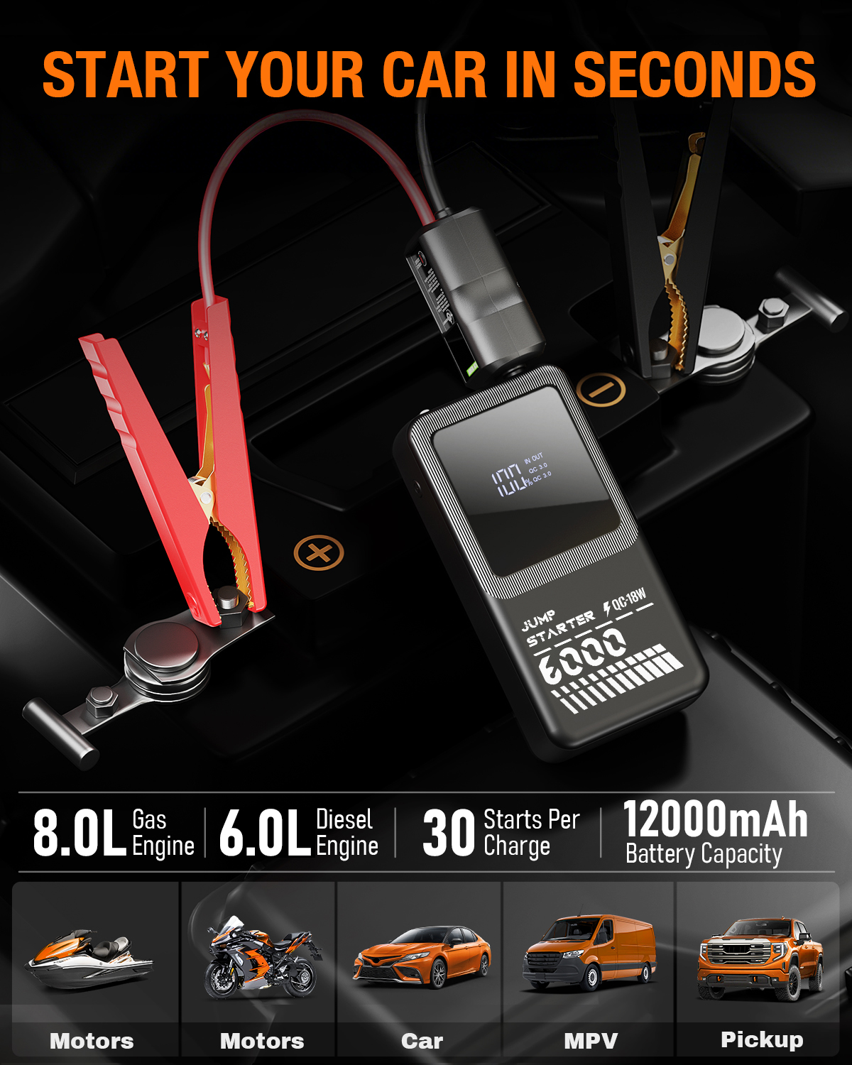 Ultra Portable 2700A Car Batte - đánh giá và giá Portable Jump Starter