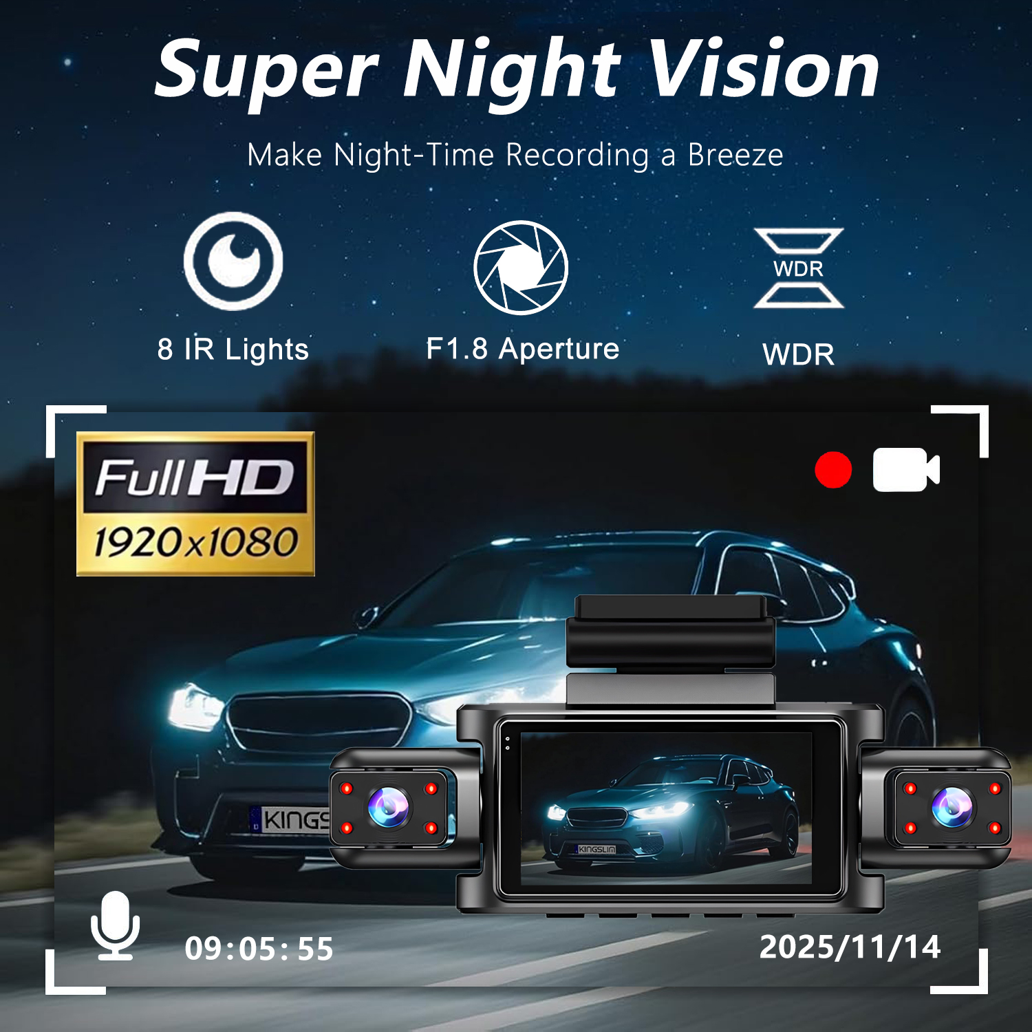 Dashcam for cars 4 Channel Bla - đánh giá và giá Car Accessories For Night Driving